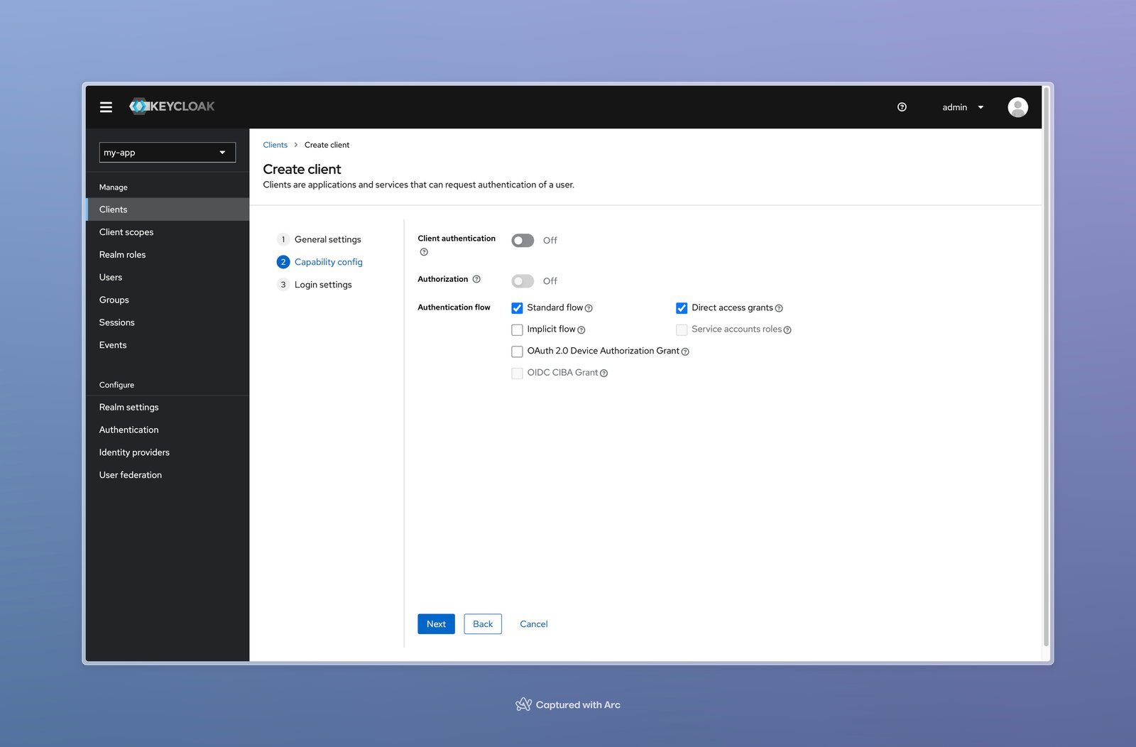 Crear configuración de capacidad del cliente